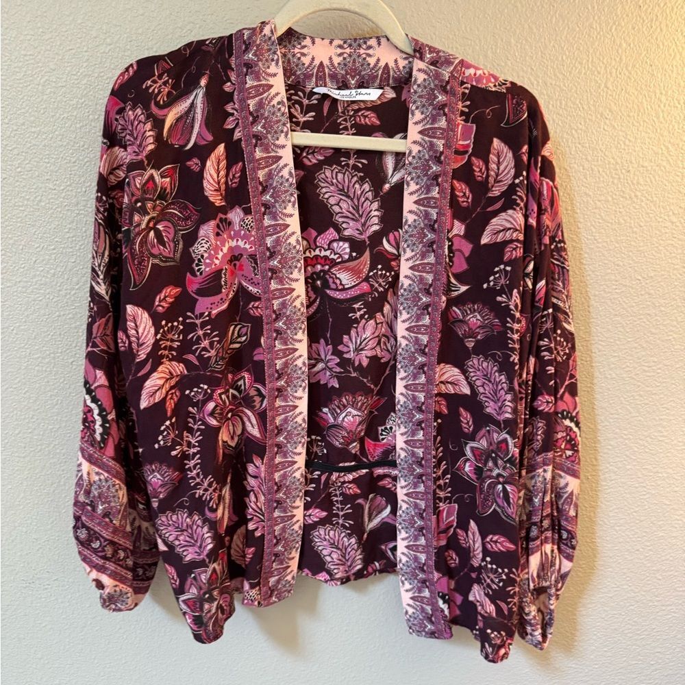 MICHAEL STARS Amaranth Wrap Pink Floral One Size OS